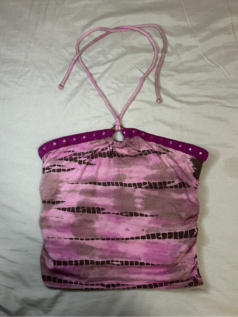 Y2K Kimchi Blue Tie-Dye Halter Top